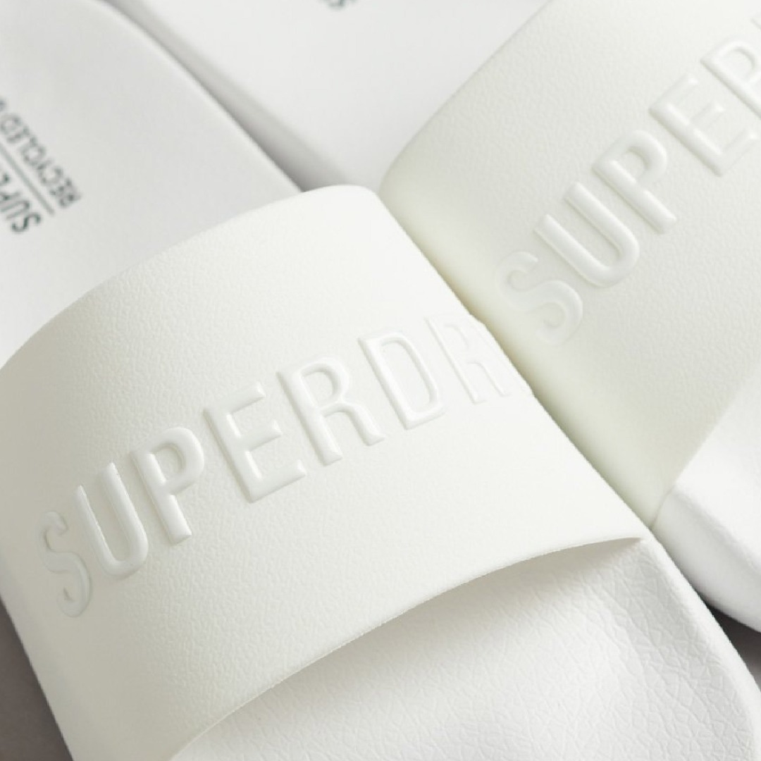 SUPERDRY CODE LOGO POOL SLIDERS MF310223A-44C Λευκό