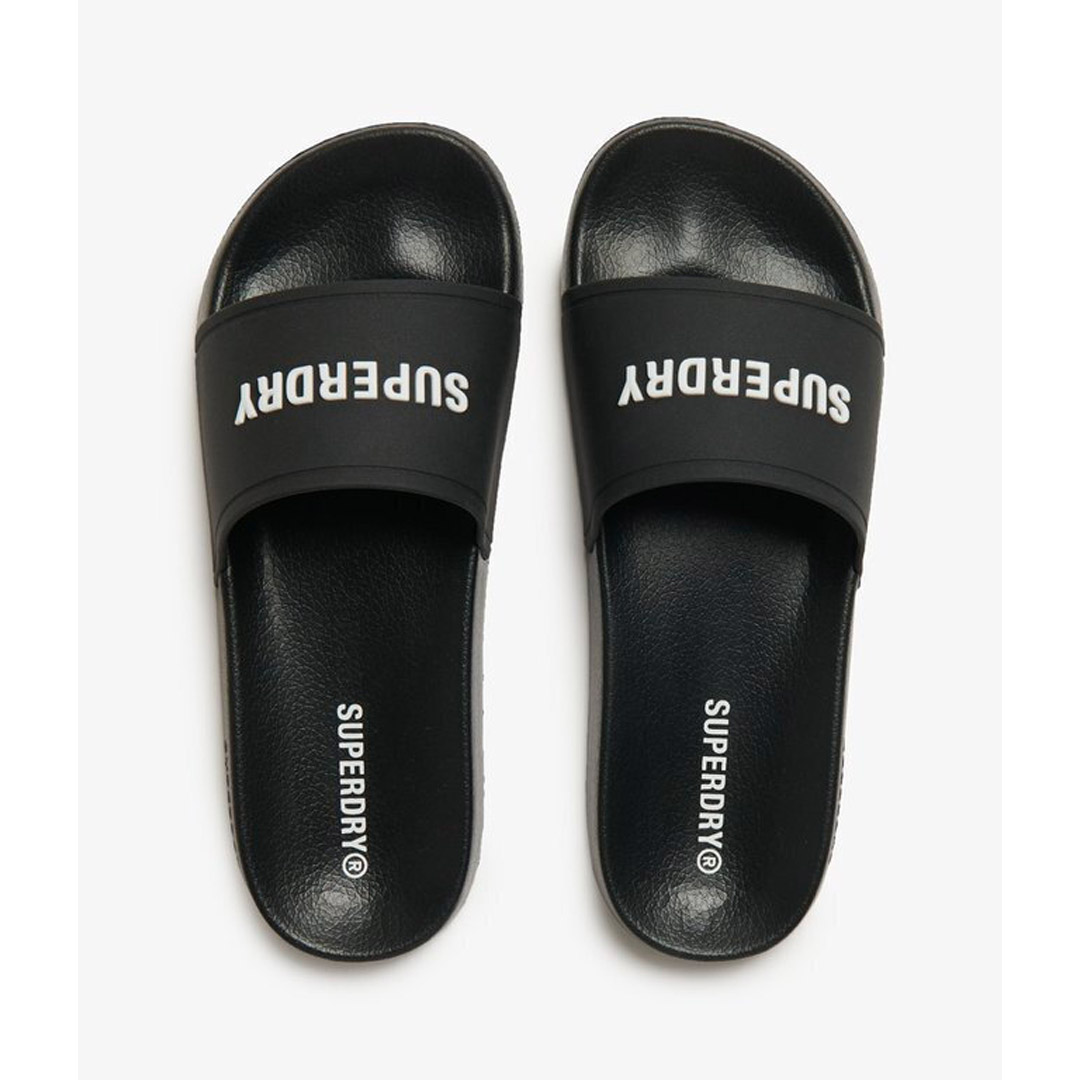 SUPERDRY LOGO POOL SLIDE MF310271A-AZD Μαύρο