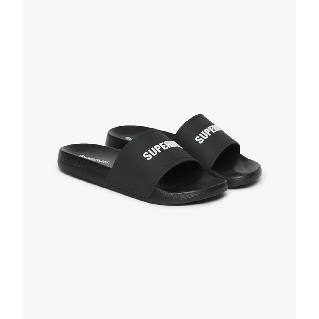 SUPERDRY LOGO POOL SLIDE MF310271A-AZD Μαύρο