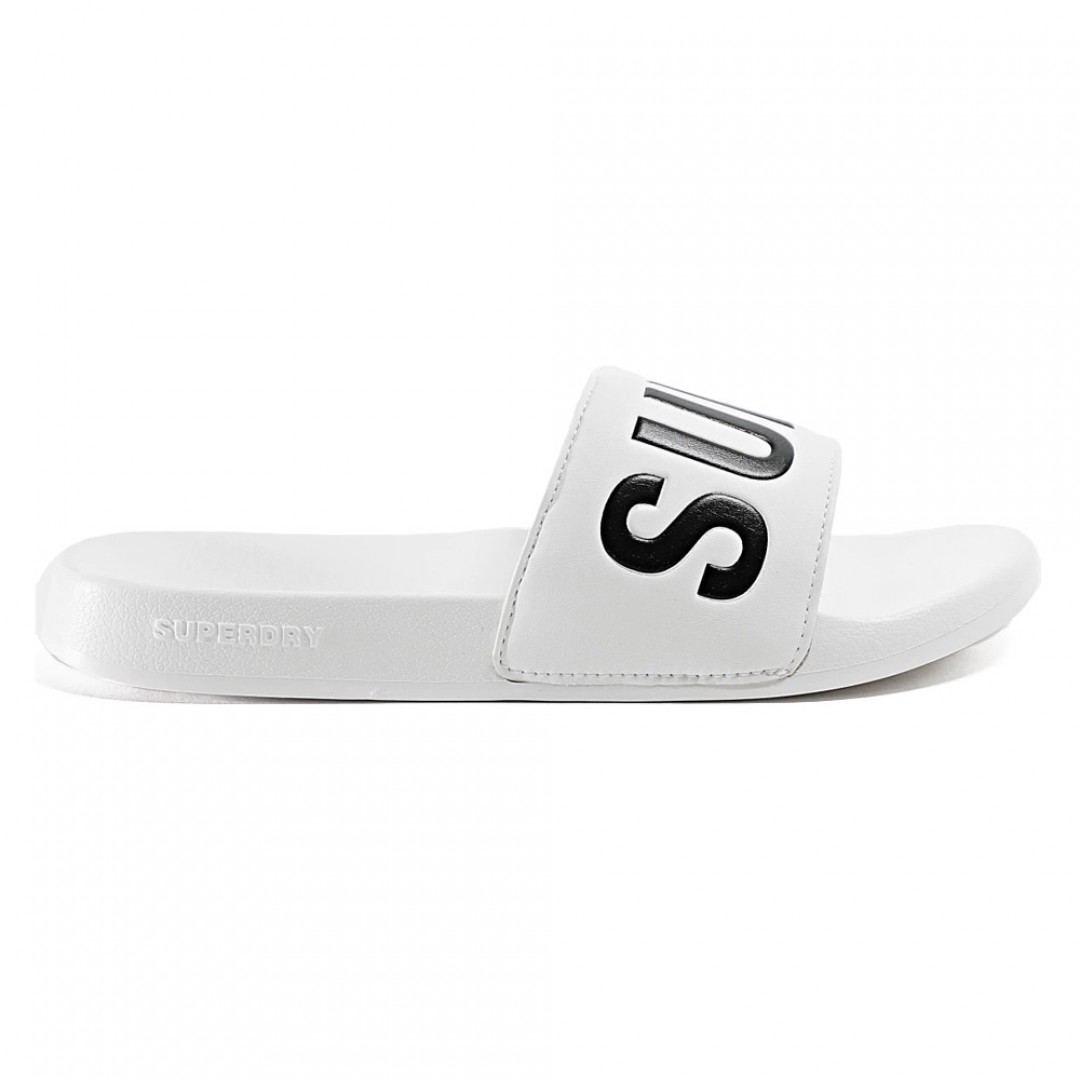 SUPERDRY D2 SDRY CORE VEGAN POOL SLIDE MF310256A-35C Λευκό
