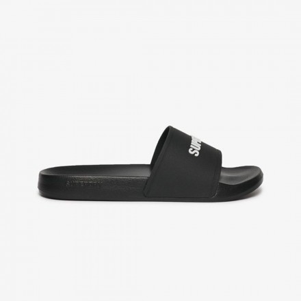 SUPERDRY LOGO POOL SLIDE MF310271A-AZD Μαύρο