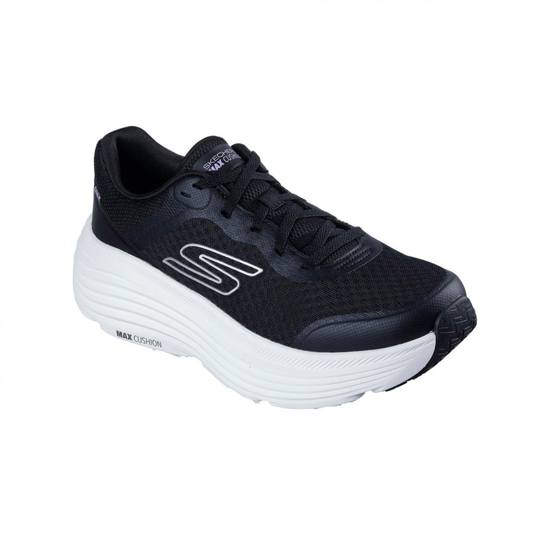 SKECHERS ENGINEERED MESH LACE UP W 129470-BKW Black