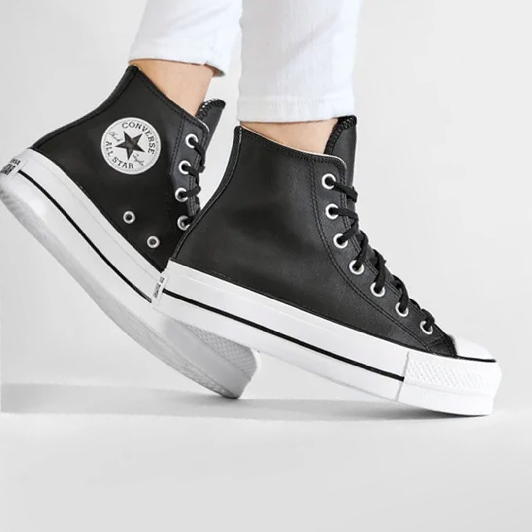 CONVERSE CHUCK TAYLOR ALL STAR CLEAN LEATHER PLATFORM 561675C Μαύρο
