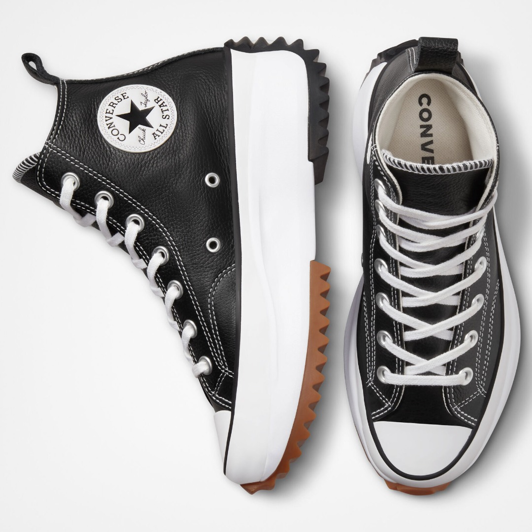 CONVERSE RUN STAR HIKE PLATFORM FOUNDATIONAL LEATHER A04292C Μαύρο