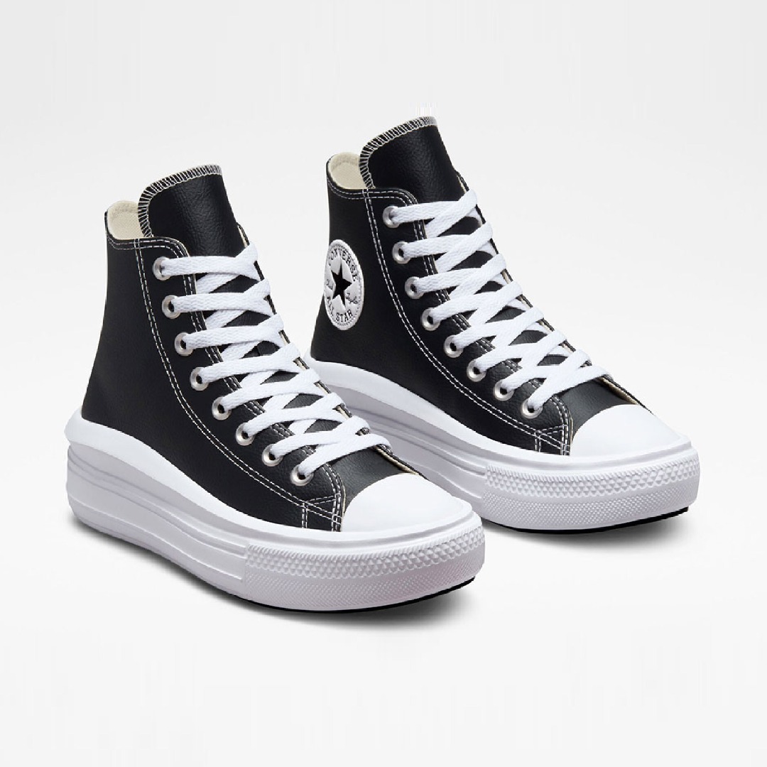 CONVERSE CHUCK TAYLOR ALL STAR MOVE PLATFORM FOUNDATIONAL LEATHER A04294C Black