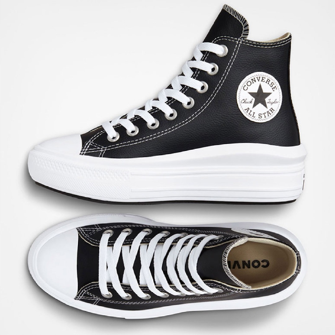 CONVERSE CHUCK TAYLOR ALL STAR MOVE PLATFORM FOUNDATIONAL LEATHER A04294C Black