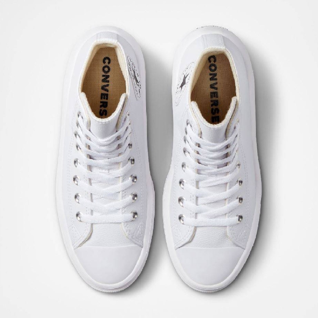 CONVERSE CHUCK TAYLOR ALL STAR MOVE PLATFORM FOUNDATIONAL LEATHER A04295C Λευκό