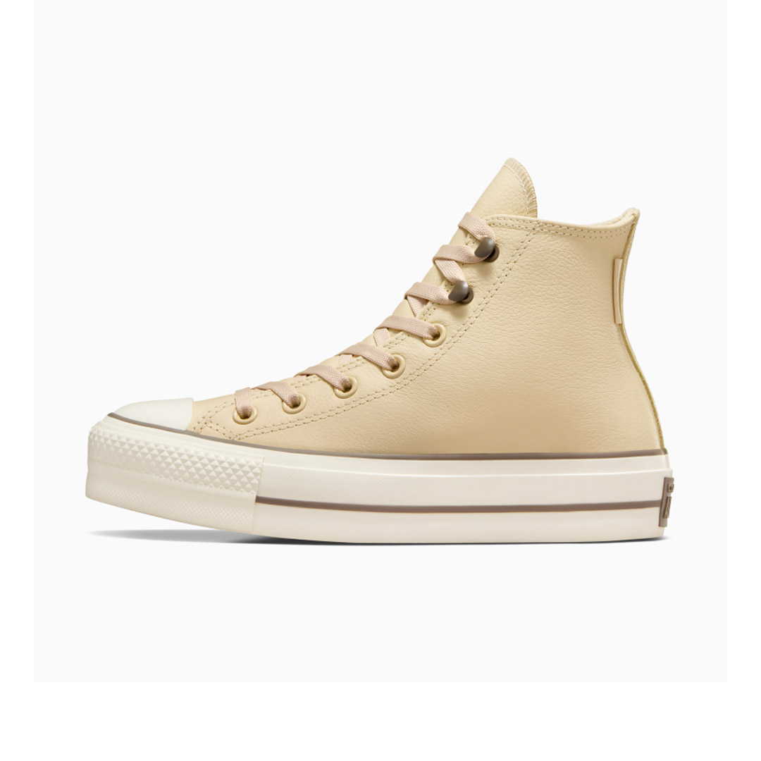 CONVERSE CHUCK TAYOR ALL STAR LIFT PLATFORM LEATHER A11158C Εκρού