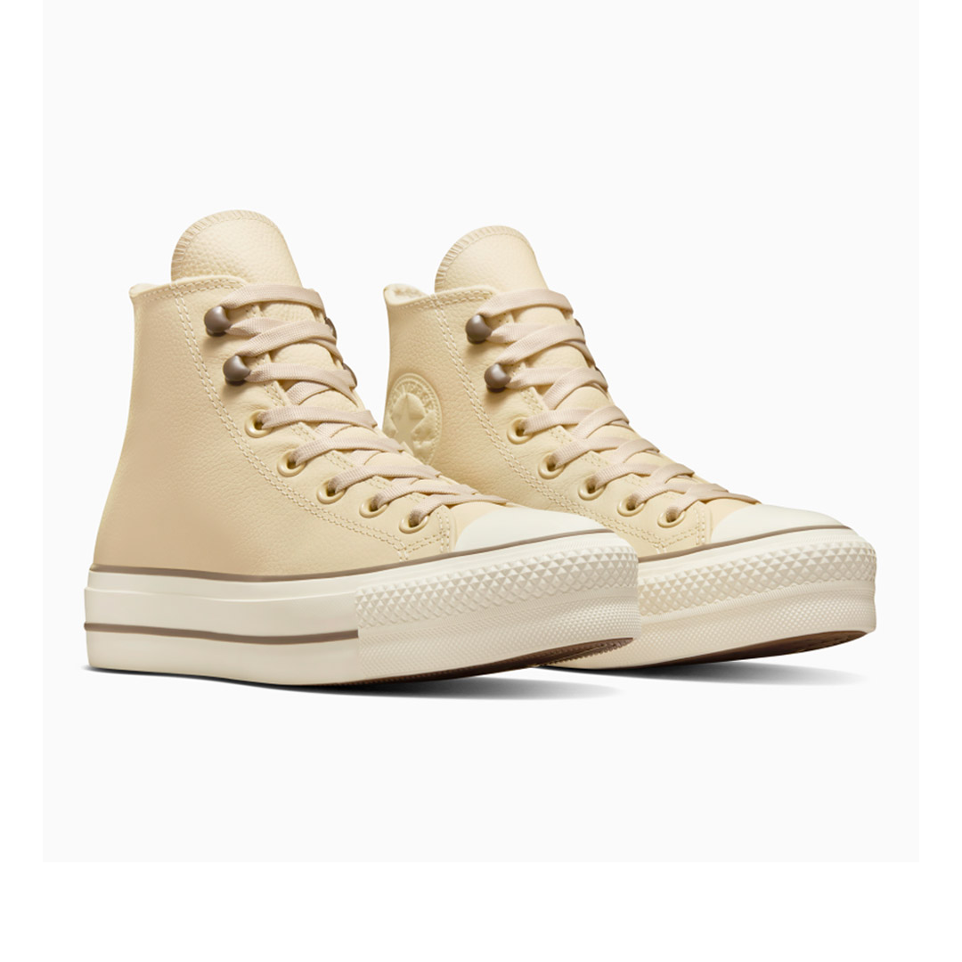 CONVERSE CHUCK TAYOR ALL STAR LIFT PLATFORM LEATHER A11158C Εκρού