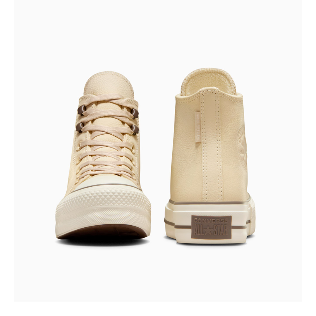 CONVERSE CHUCK TAYOR ALL STAR LIFT PLATFORM LEATHER A11158C Εκρού