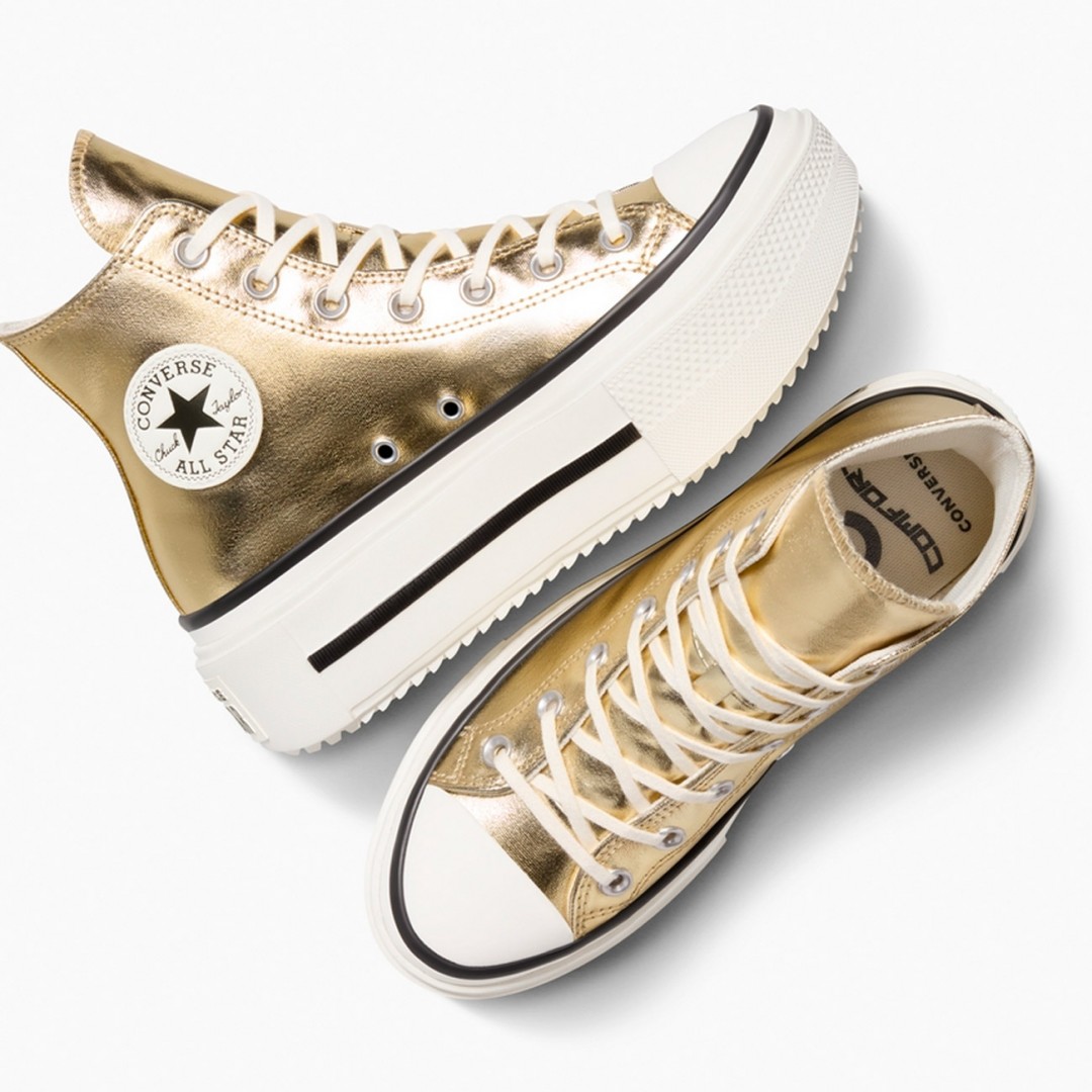 CONVERSE CHUCK TAYLOR ALL STAR DOUBLE STACK METALLIC A15164C Χρυσό