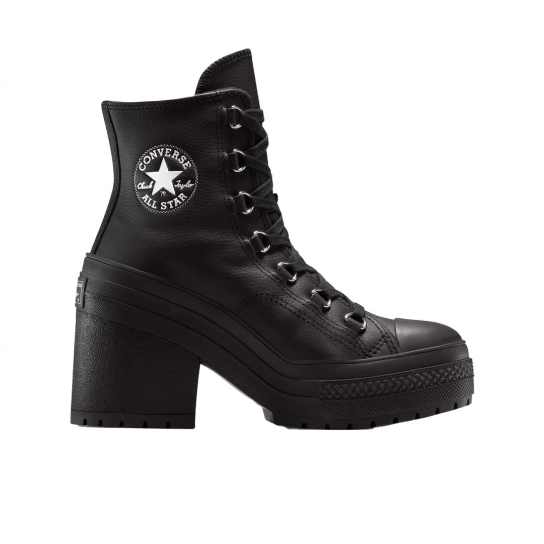CONVERSE CHUCK 70 DE LUXE HEEL PLATFORM LEATHER A15514C Μαύρο