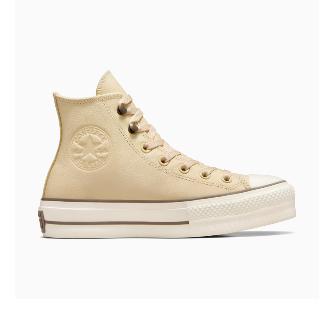 CONVERSE CHUCK TAYOR ALL STAR LIFT PLATFORM LEATHER A11158C Εκρού