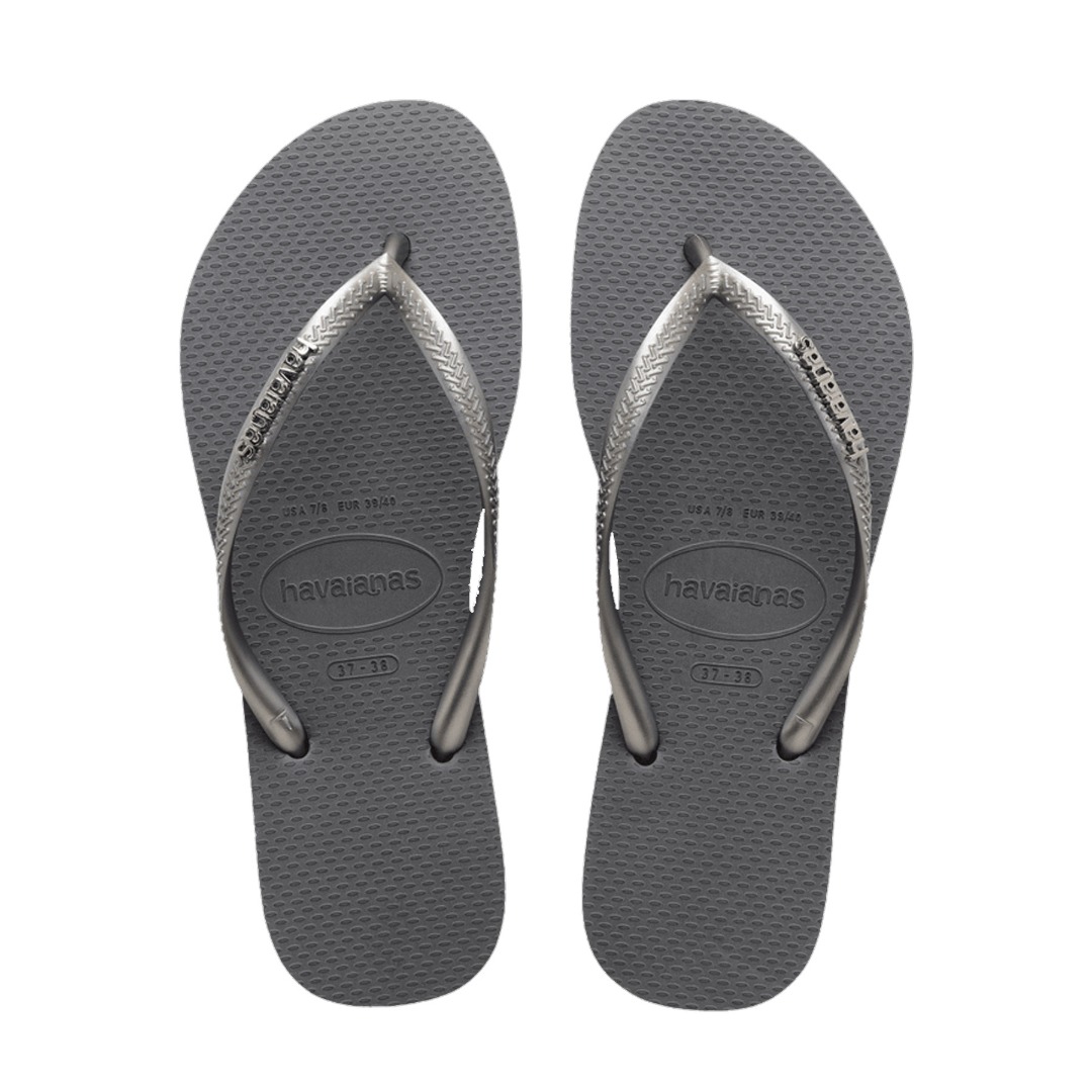 HAVAIANAS SLIM LOGO METALLIC 4119875-5178 Γκρί