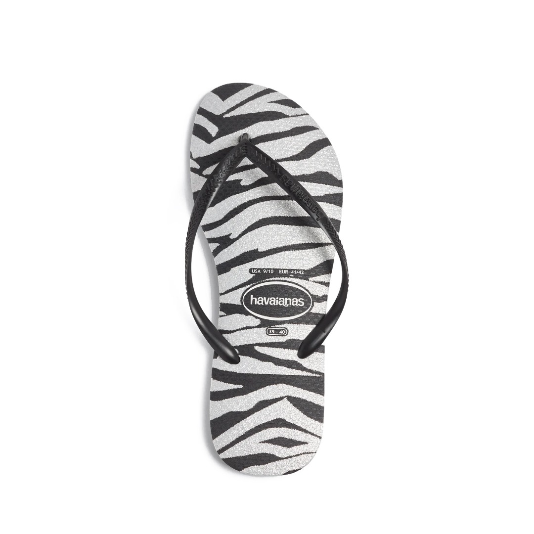 HAVAIANAS HAV.SLIM AMINALS GLITTER 4147852-0090 White-Black