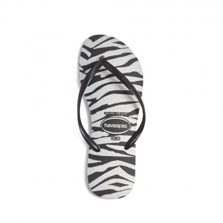HAVAIANAS HAV.SLIM AMINALS GLITTER 4147852-0090 White-Black