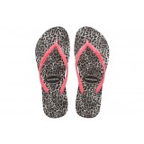 HAVAIANAS SLIM LEOPARD 4145480-0090 Λευκό-Μαυρο Εικόνα 