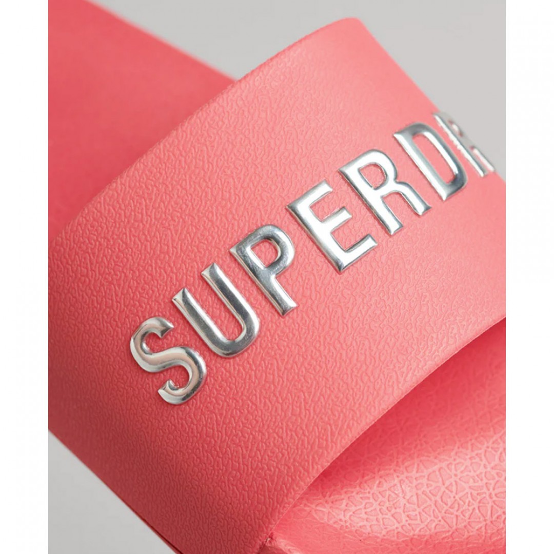 SUPERDRY CODE LOGO POOL SLIDERS WF310185A-WQ9 PINK
