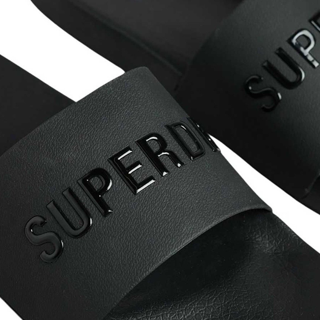 SUPERDRY D2 SDRY LOGO VEGAN POOL SLIDE WF310216A-16A Μαύρο