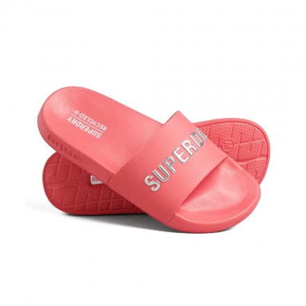 SUPERDRY CODE LOGO POOL SLIDERS WF310185A-T7G Ροζ