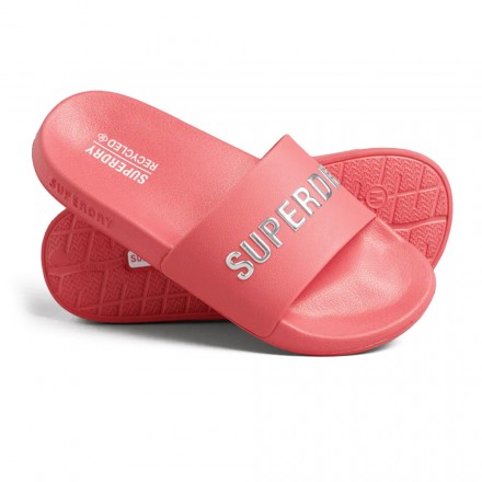 SUPERDRY CODE LOGO POOL SLIDERS WF310185A-WQ9 PINK