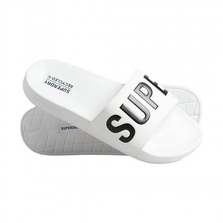 SUPERDRY D2 SDRY CORE VEGAN POOL SLIDE WF310222A-35C Λευκό