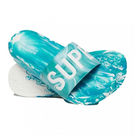SUPERDRY D2 SDRY MARBLE VEGAN POOL SLIDE WF310218A-2JO Siel