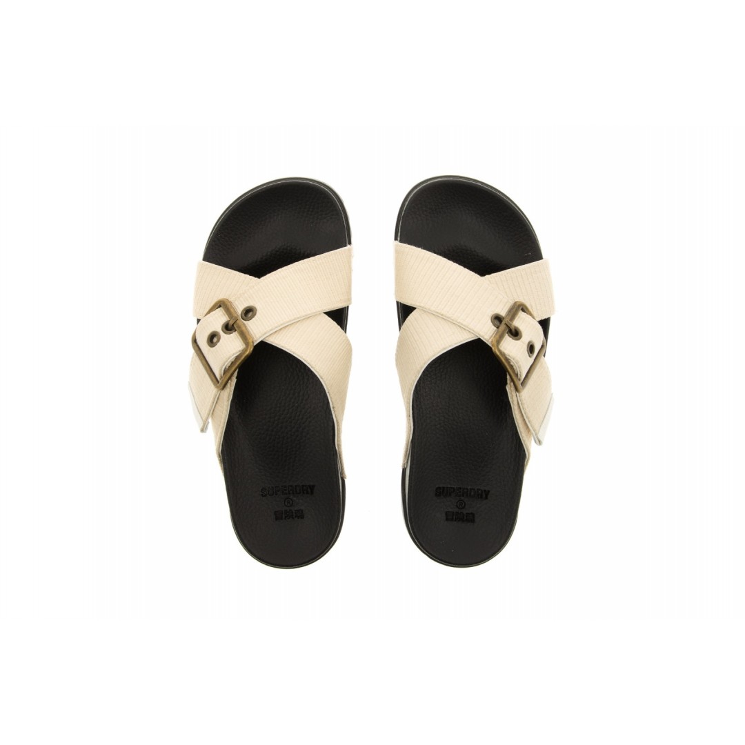 SUPERDRY SQUARE BUCKLE SLIDE WF310121A-11L Ecru