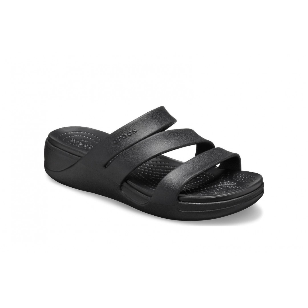 CROCS MONTEREY STRAPPY WEDGE W 206304-001 Black