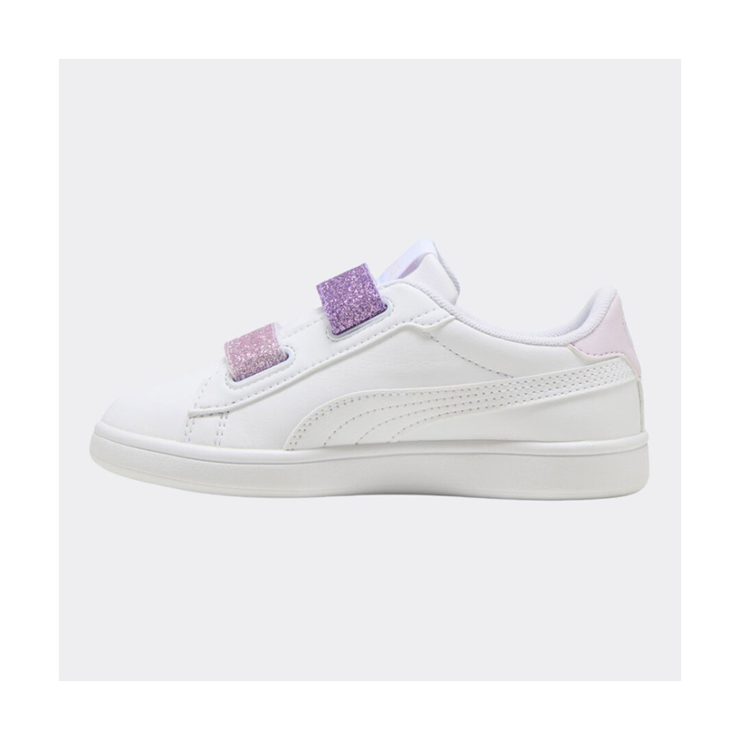 PUMA SMASH 3.0 L GLITTER VELCRO V PS 395609-06 Λευκό