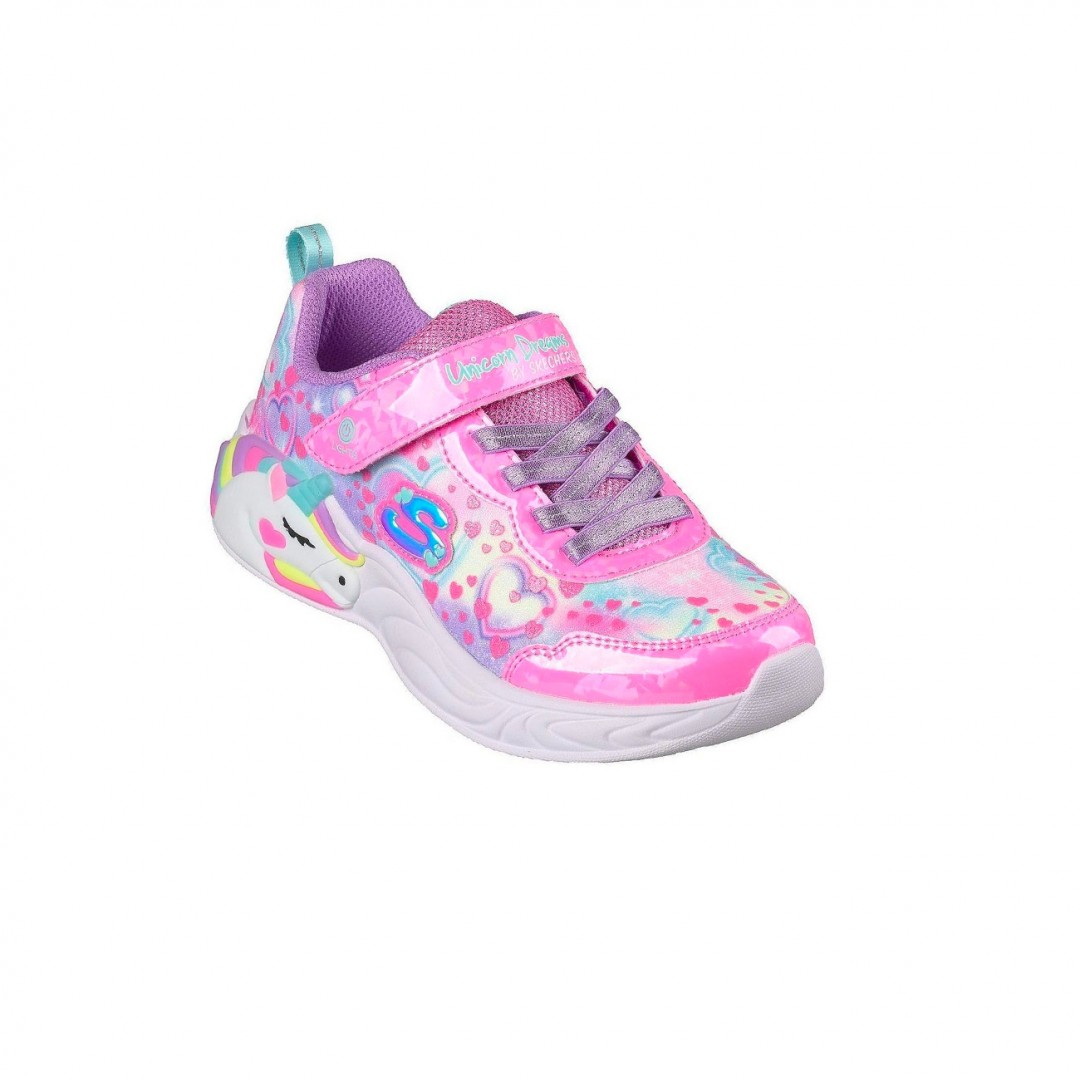 SKECHERS LIGHTED UNICORN GORE & STRAP WMULTI HEART PRINT UPPER 303063L-PKMT Πολύχρωμο