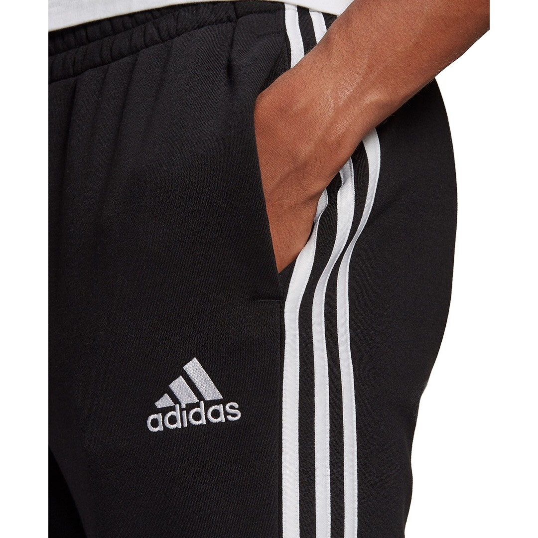 adidas Performance ESSENTIALS FLEECE TAPERED CUFF 3-STRIPES JOGGERS GK8821 Μαύρο