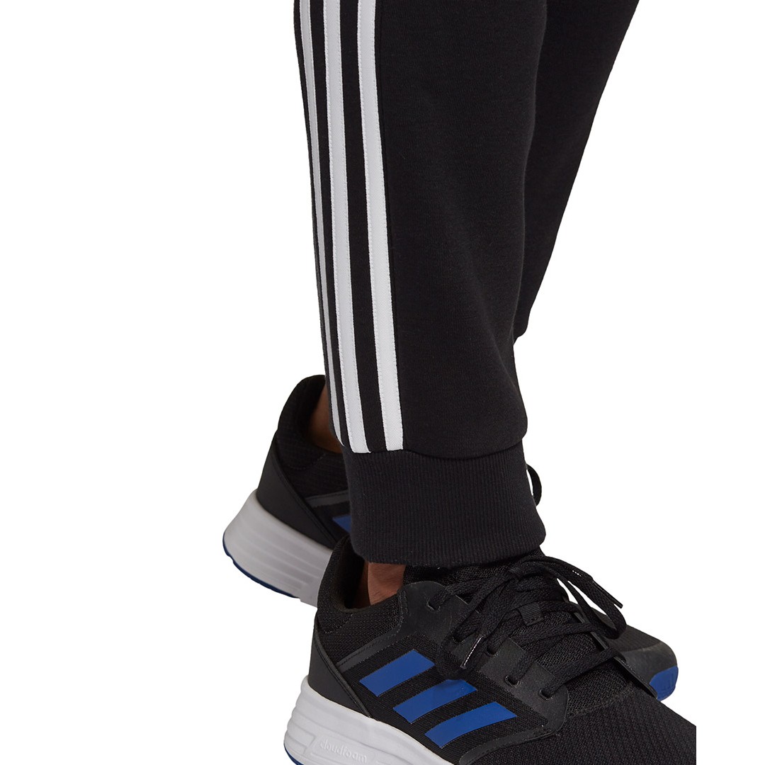 adidas Performance ESSENTIALS FLEECE TAPERED CUFF 3-STRIPES JOGGERS GK8821 Μαύρο