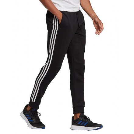 adidas Performance ESSENTIALS FLEECE TAPERED CUFF 3-STRIPES JOGGERS GK8821 Μαύρο