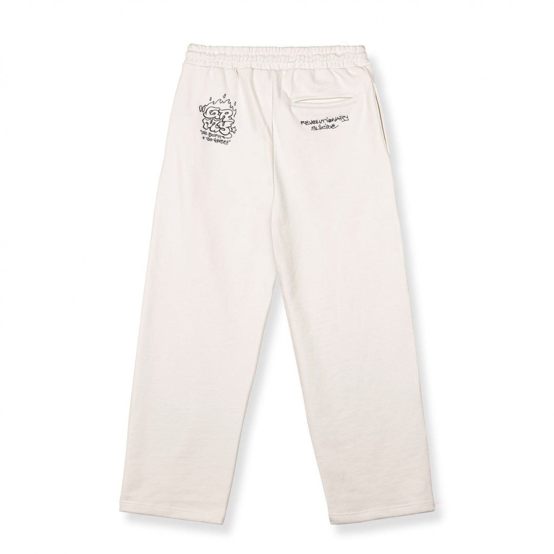 GRIMEY THE SHELTER WIDE LEG  WE BURN SO SWEET SWEATPANTS GRTSW283-OWHT Ecru