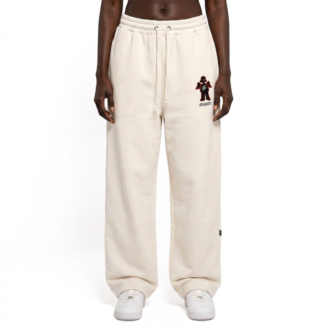 GRIMEY THE SHELTER WIDE LEG  WE BURN SO SWEET SWEATPANTS GRTSW283-OWHT Ecru