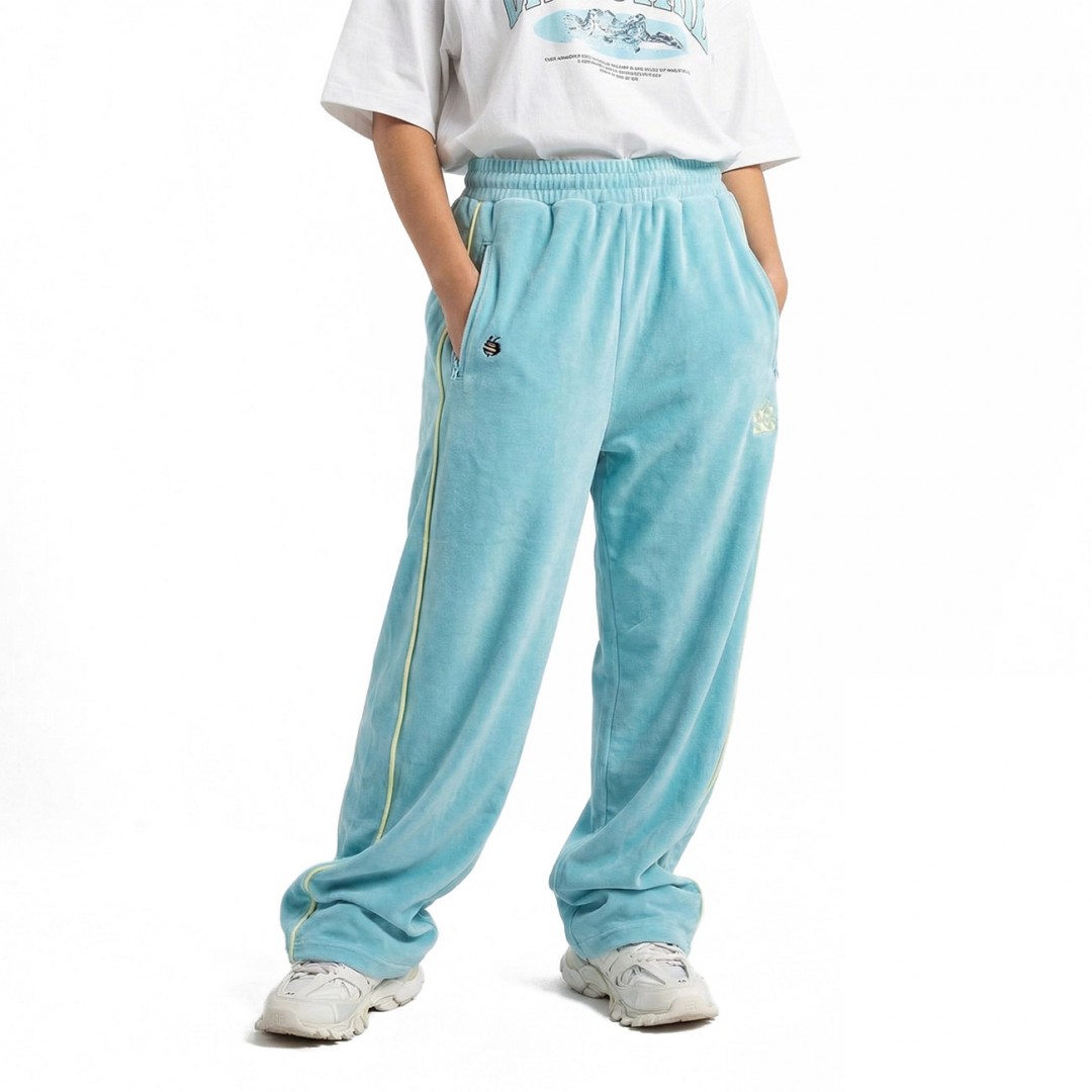 GRIMEY VELVET TRACK PANTS WIDE LEG GRVTS288-BLU Μπλε
