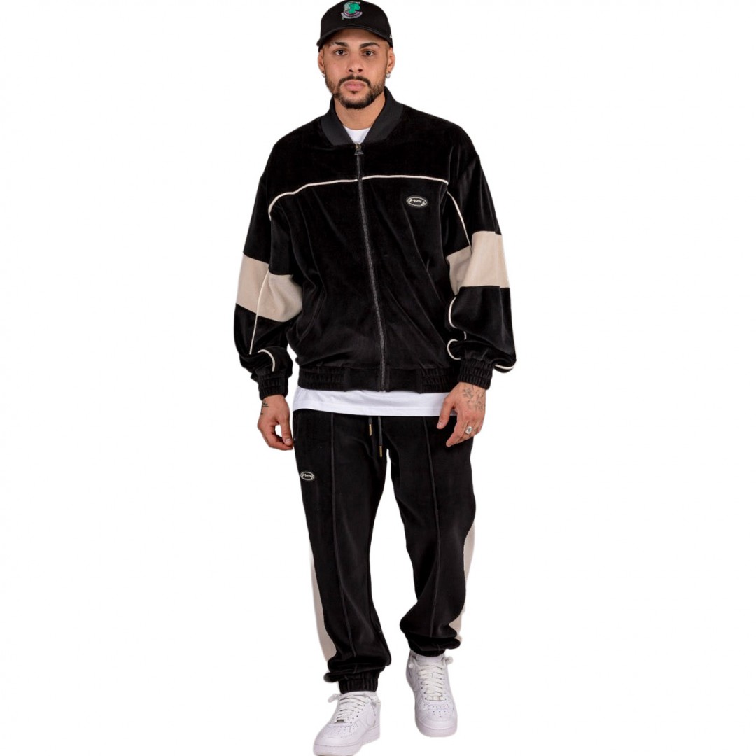 GRIMEY IAM VELVET TRACK PANTS GRTS232-BLK Black