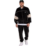 GRIMEY IAM VELVET TRACK PANTS GRTS232-BLK Black Image 3
