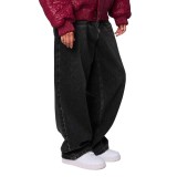 GRIMEY ROYAL PAW BIG BOY DENIM PANTS GBBDJ292-WBLK Black Image 2