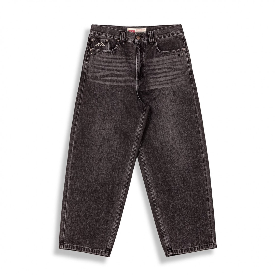 GRIMEY ROYAL PAW BIG BOY DENIM PANTS GBBDJ292-WBLK Black