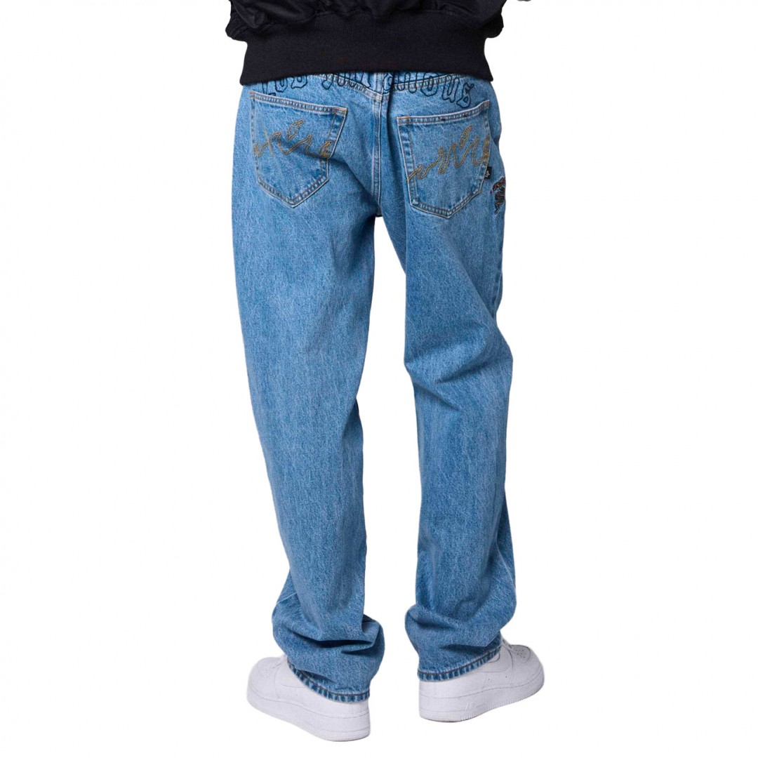 GRIMEY THE PLANET REGULAR DENIM PANTS GJLP296-WBLU Blue