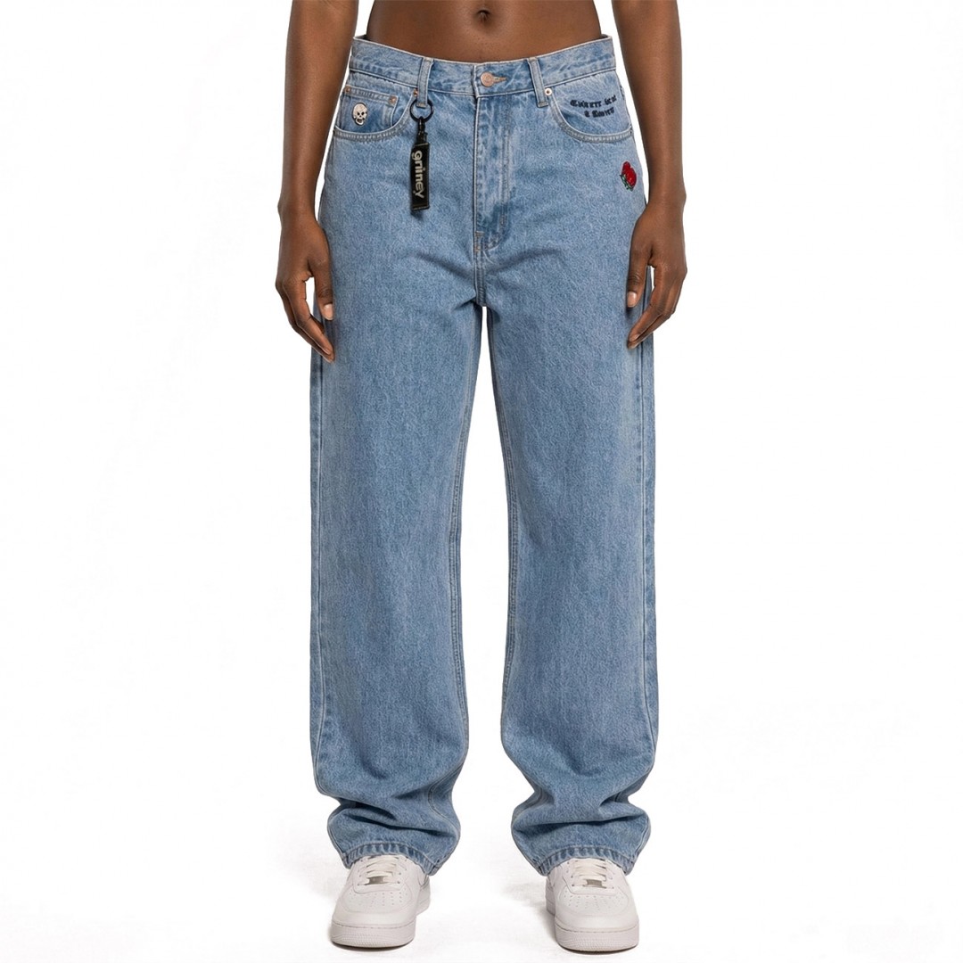 GRIMEY THE PLANET REGULAR DENIM PANTS GJLP296-WBLU Blue