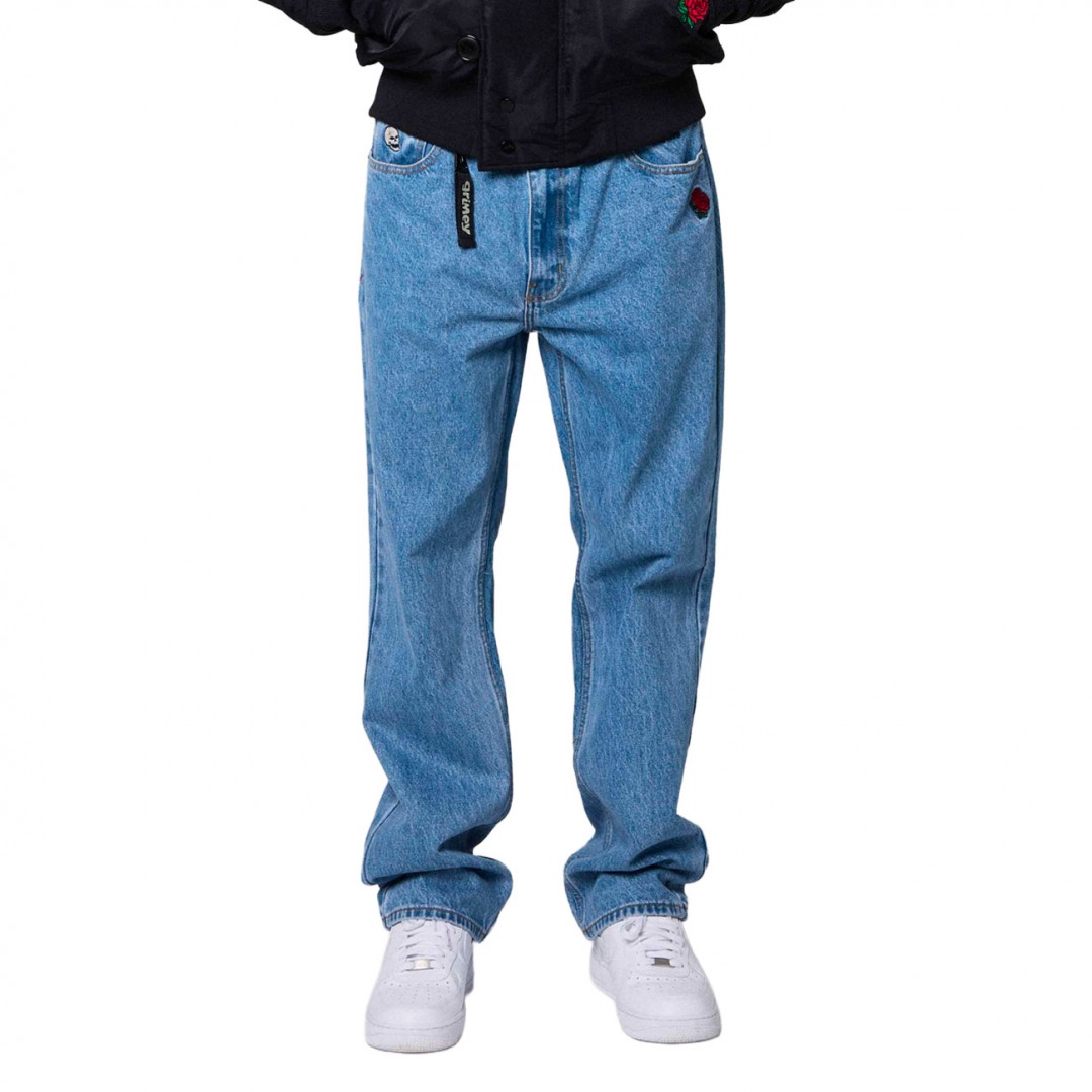 GRIMEY THE PLANET REGULAR DENIM PANTS GJLP296-WBLU Blue
