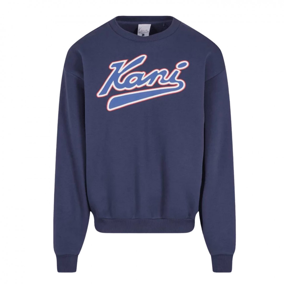 KARL KANI VARSITY PRINT OS CREWNECK KM253-005-1-BLUE Blue