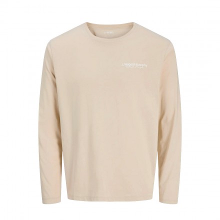 JJ REBEL JREBZACK TEE LS CREW NECK 12279445-MOONBEAM Εκρού