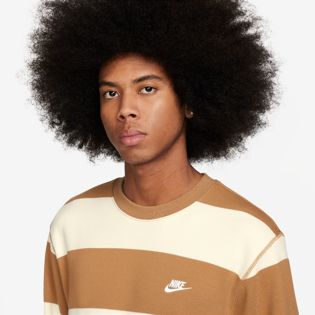NIKE M NK CLUB STRIPE HVY FT CREW FN3106-224 Πολύχρωμο