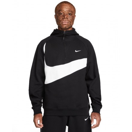 NIKE M NK SWOOSH FLC HZ HOODIE DX0566-010 Μαύρο