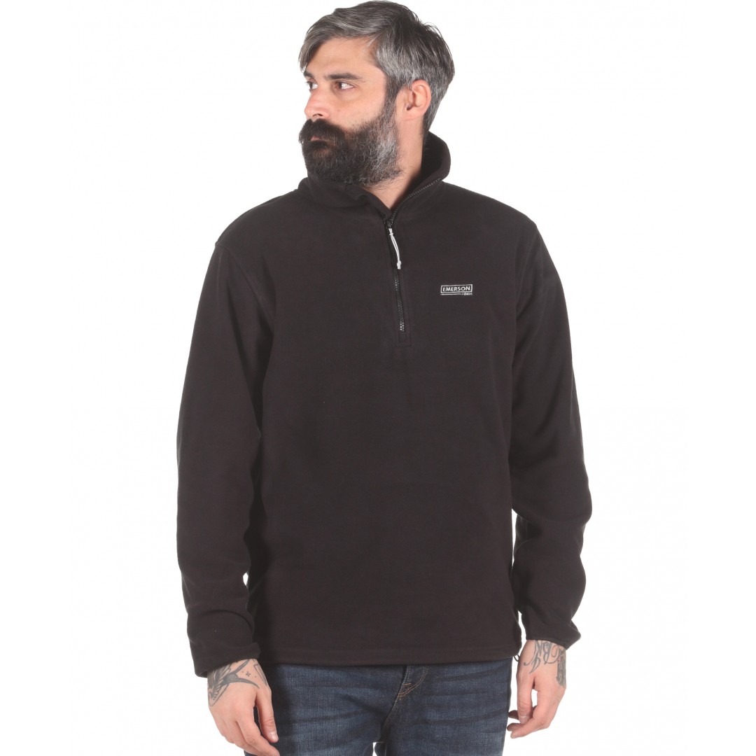 EMERSON HALF-ZIP POLAR FLEECE PULLOVER SWEATER 192.EM28.108A-BLACK Black
