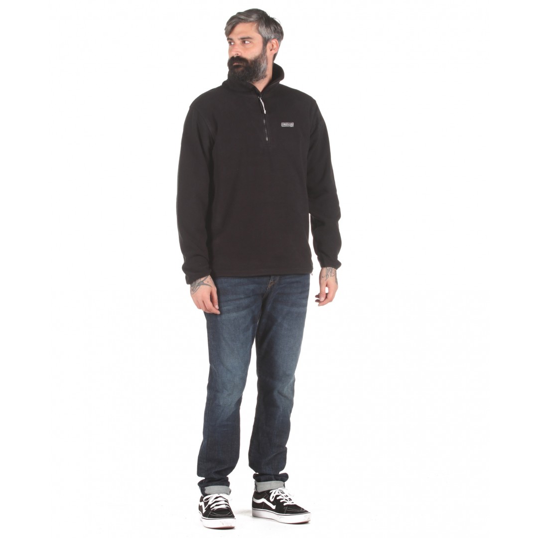 EMERSON HALF-ZIP POLAR FLEECE PULLOVER SWEATER 192.EM28.108A-BLACK Black